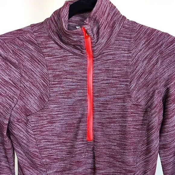 Lululemon Kanto Catch Me Heathered Bordeaux Half Zip Long Sleeve Top Size 4 - Picture 2 of 16